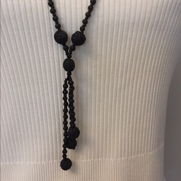 Black rosewood bead necklace, very beautiful, NWOT - Picture 2 of 2